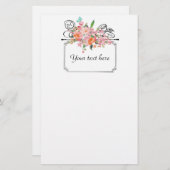 Victoriaans florale hangende bruiloft briefpapier (Voorkant / Achterkant)