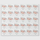 Victoriaans florale hangende bruiloft cadeaupapier (Vlak)