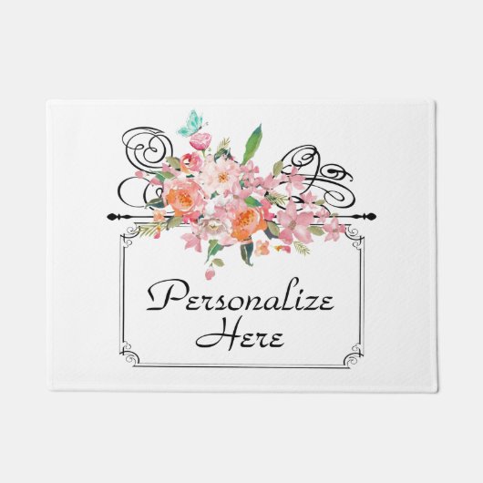 Victoriaans florale hangende bruiloft deurmat (Voorkant)