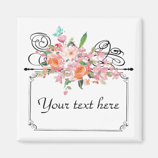 Victoriaans florale hangende bruiloft magneet (Voorkant)