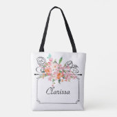 Victoriaans florale hangende bruiloft tote bag (Achterkant)