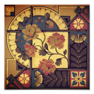 Victoriaans florale kunst  elegant foto afdruk