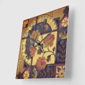 Victoriaans florale kunst elegant vierkante klok (Hoek)