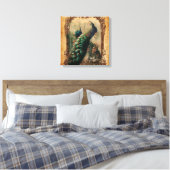 Victoriaans  florale parisiaanse pauw canvas afdruk (Insitu (Slaapkamer))