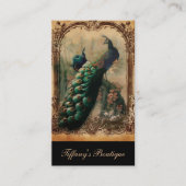 Victoriaans florale parisiaanse pauw visitekaartje (Voorkant)