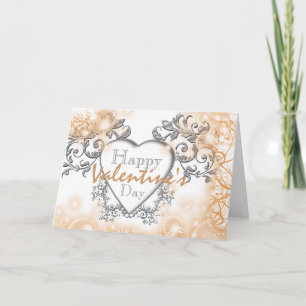 Victoriaans florale valentijn hart feestdagen kaart