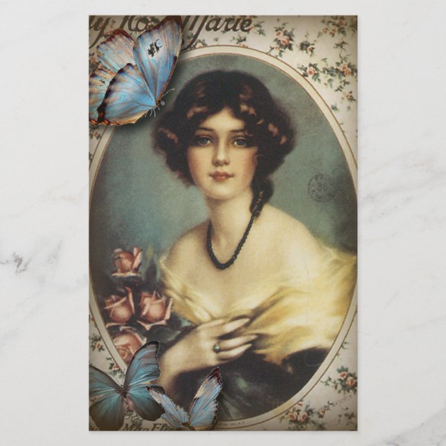  Victoriaans florretro paris vrouw (Voorkant)