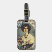 Victoriaans florretro paris vrouw Bagagelabel (Voorkant verticaal)
