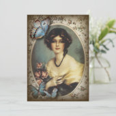  Victoriaans florretro paris vrouw Kaart (Staand voorkant)