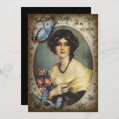  Victoriaans florretro paris vrouw Kaart (Voorkant / Achterkant)