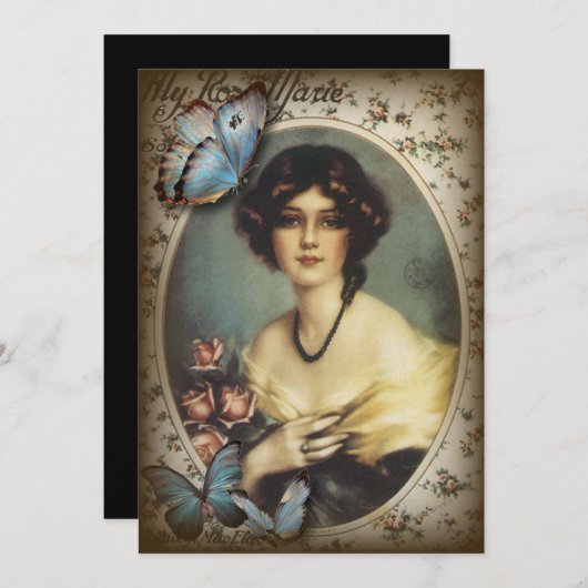  Victoriaans florretro paris vrouw Kaart (Voorkant / Achterkant)