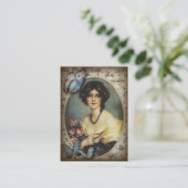  Victoriaans florretro paris vrouw Visitekaartje (Staand voorkant)