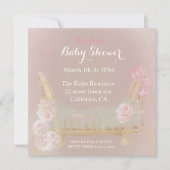  Victoriaans Flower Bohemian Baby shower Kaart (Voorkant)