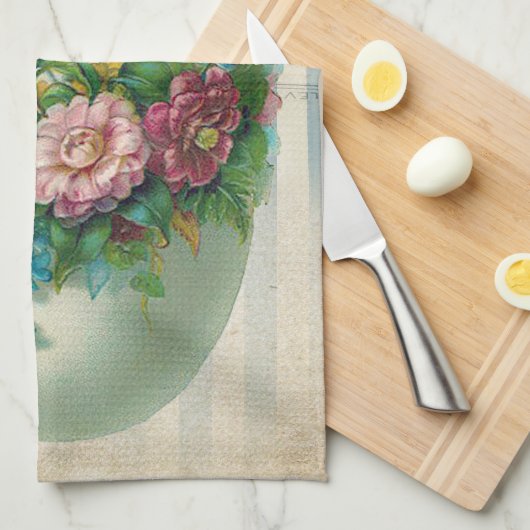 Victoriaans Flower Easter Egg Theedoek (Quarter Fold)