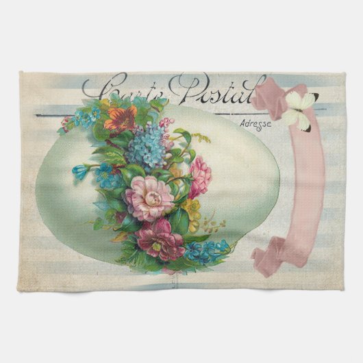 Victoriaans Flower Easter Egg Theedoek (Horizontaal)