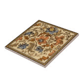 Victoriaans Flower Strewn Transferware 1880s Repro Tegeltje (Zijkant)