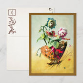 Victoriaans Flowers Rijden op een vlinder Briefkaa Briefkaart (Voorkant / Achterkant)