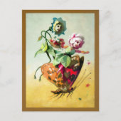 Victoriaans Flowers Rijden op een vlinder Briefkaa Briefkaart (Voorkant)