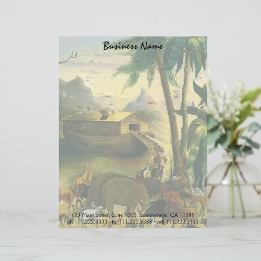  Victoriaans Folk Art, Noah's Ark van Hidley Briefhoofd Sjabloon (Staand voorkant)