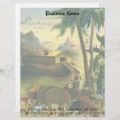 Victoriaans Folk Art, Noah's Ark van Hidley Briefhoofd Sjabloon (Voorkant / Achterkant)