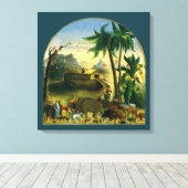 Victoriaans Folk Art, Noah's Ark van Hidley Canvas Afdruk (Insitu (Houten vloer))
