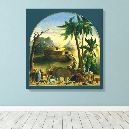  Victoriaans Folk Art, Noah's Ark van Hidley Canvas Afdruk (Insitu (Houten vloer))