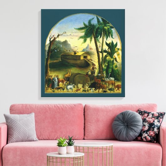  Victoriaans Folk Art, Noah's Ark van Hidley Canvas Afdruk (Insitu (Woonkamer))