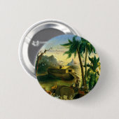  Victoriaans Folk Art, Noah's Ark van Hidley Ronde Button 5,7 Cm (Voorkant /achterkant)