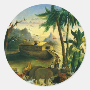  Victoriaans Folk Art, Noah's Ark van Hidley Ronde Sticker