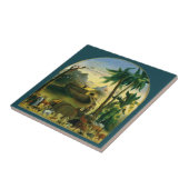  Victoriaans Folk Art, Noah's Ark van Hidley Tegeltje (Zijkant)