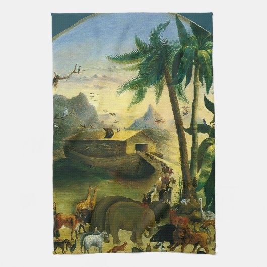  Victoriaans Folk Art, Noah's Ark van Hidley Theedoek (Verticaal)