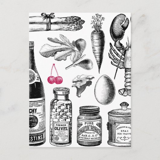  Victoriaans Foodie Briefkaart (Voorkant)