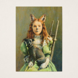 Victoriaans Fox Girl ACEO Business Card Visitekaartjes