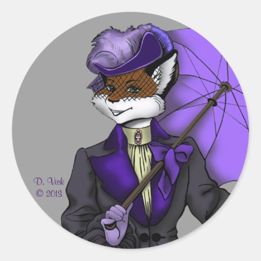 Victoriaans Fox Sticker (Voorkant)
