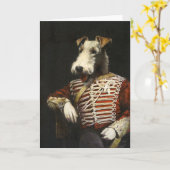 Victoriaans  Fox Terrier Kaart (Gele Bloem)