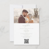 Victoriaans  Frans Foto QR Code Bruiloft Kaart (Achterkant)