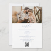 Victoriaans  Frans Foto QR Code Bruiloft Kaart (Achterkant)