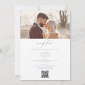 Victoriaans  Frans Foto QR Code Bruiloft Kaart (Achterkant)