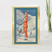 Victoriaans Frans kerstkaartje Feestdagen Kaart (Voorkant)