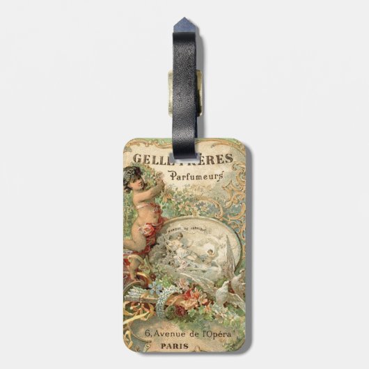 /Victoriaans Frans label Bagagelabel (Achterkant verticaal)