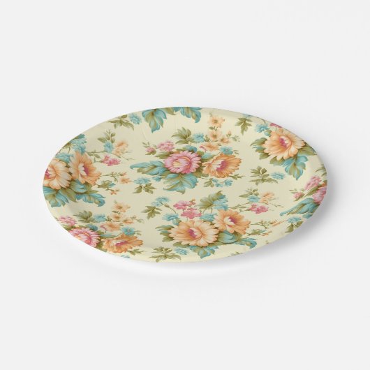 Victoriaans Frans land  bloemen Papieren Bordje (Gekanteld)