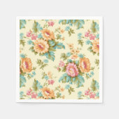 Victoriaans Frans land  bloemen Servet (Voorkant)