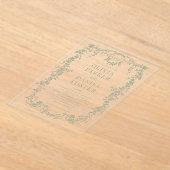 Victoriaans Frans Sage Groen Bruiloft Monogram Acryl Uitnodigingen (Laagn)