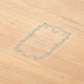 Victoriaans Frans Sage Groen Bruiloft Monogram Acryl Uitnodigingen (Laagn)