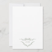 Victoriaans Frans Sage Groen Bruiloft Monogram Kaart (Achterkant)