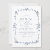 Victoriaans  Frans Stoffig Blauw Vrijgezellenfeest Kaart (Voorkant)