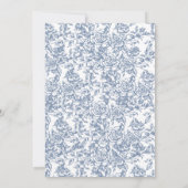 Victoriaans  Frans Stoffig Blauw Vrijgezellenfeest Kaart (Achterkant)