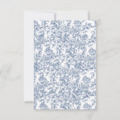 Victoriaans  Franse Dusty Blue Floral Wedding Kaart (Achterkant)