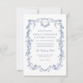 Victoriaans  Franse foto alles in één bruiloft Kaart (Voorkant)