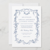 Victoriaans  Franse foto alles in één bruiloft Kaart (Voorkant)